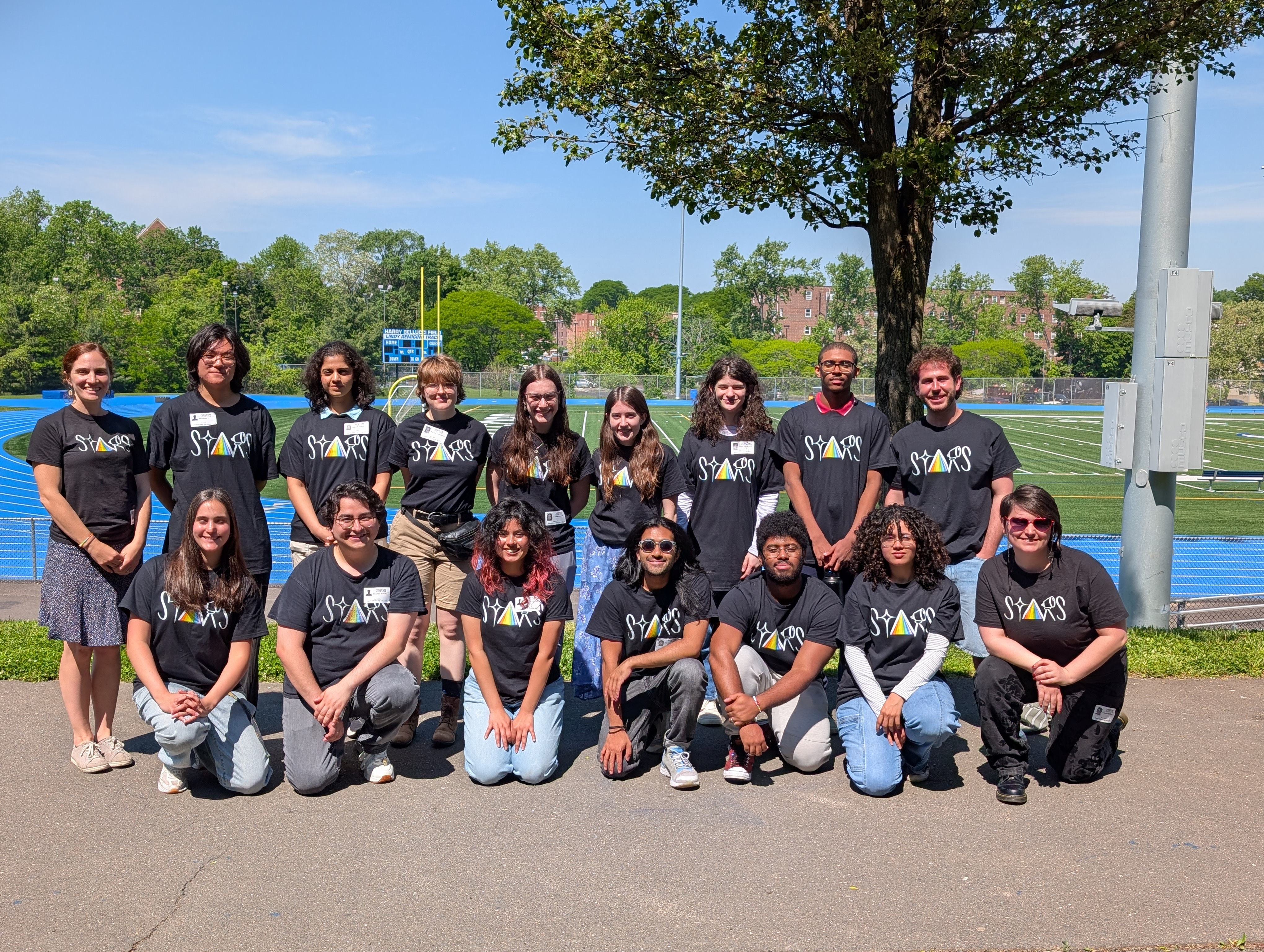 group photo of the UConn Stars members at Hartford Public High School